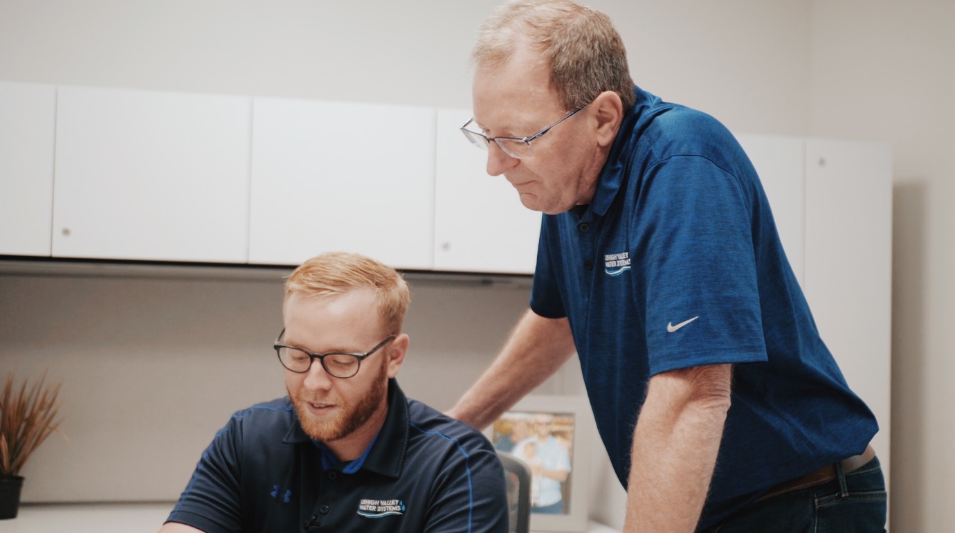 Lehigh Valley Water Systems employees communicating with each other