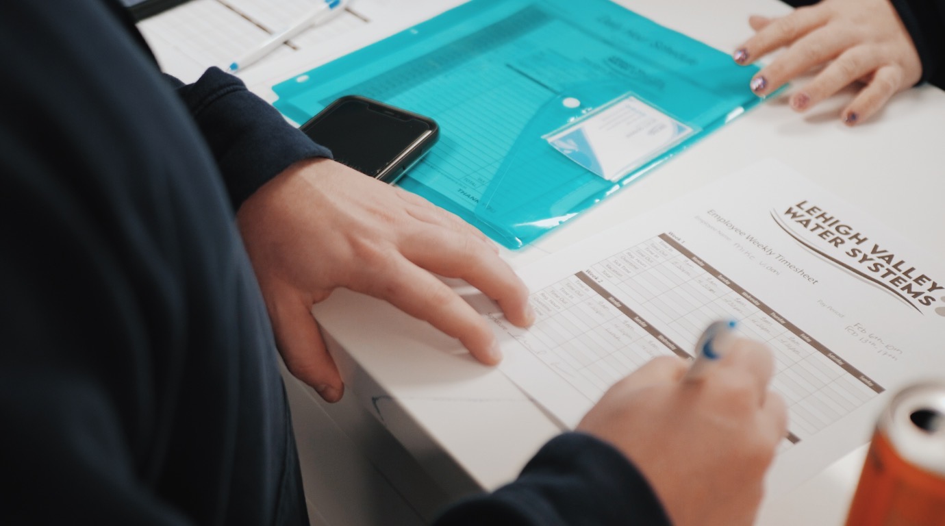 Lehigh Valley Water Systems timesheet